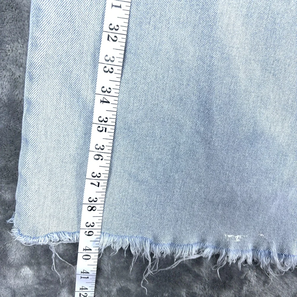SO Womens Wide Leg Cropped Denim Jeans Raw Hem Light Wash‎ Size 13 31W - Picture 13 of 16